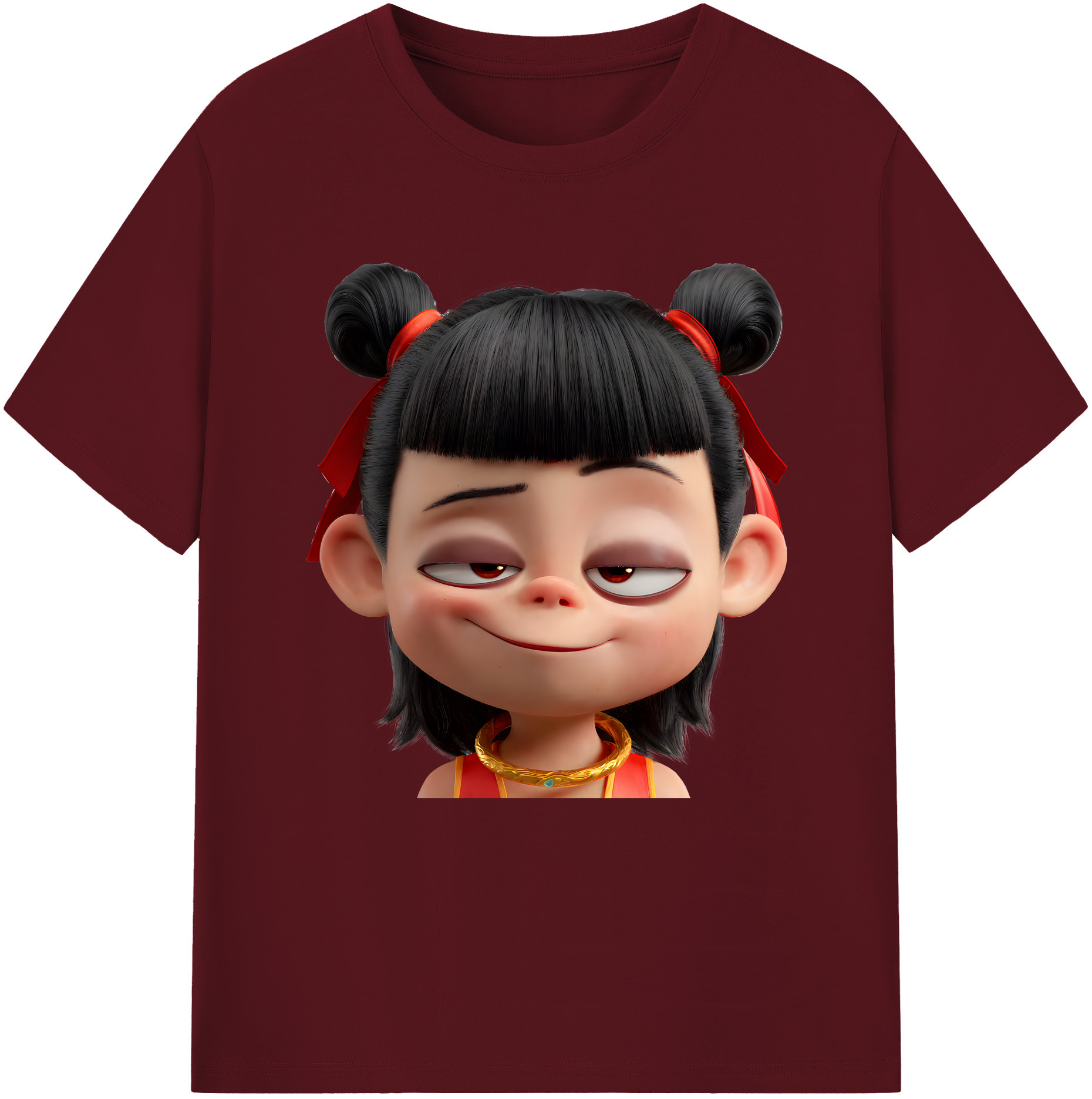 （画像用） Ne Zha 2 ナタ 魔童の大暴れ 綿100％半袖Tシャツ（フロントプリント）